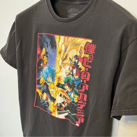 My Hero Academia Funimation Size Large Anime Print T-Shirt Tee Shirt Black - Picture 7 of 7